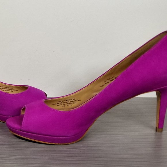 Enzo Angiolini 'Gelabelle' Peep Toe Pump, Purple Leather, Womens Size 7 M - Picture 6 of 10